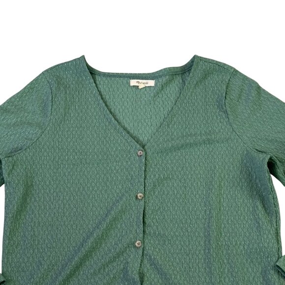 Madewell Womens Green Textured Button-Front Cardigan Sweater XL - Picture 3 of 10